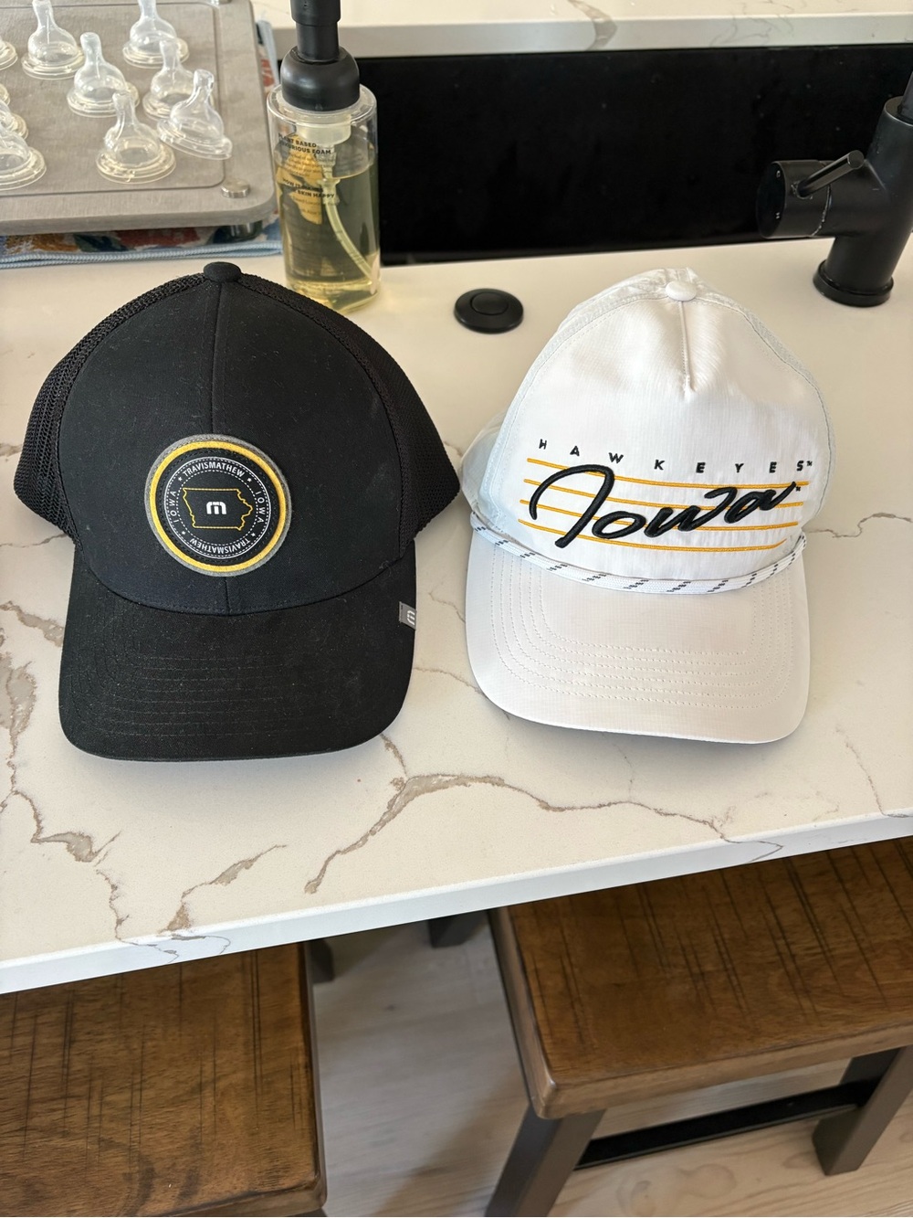 Iowa Hawkeyes White & Black Mesh Snapback Duo